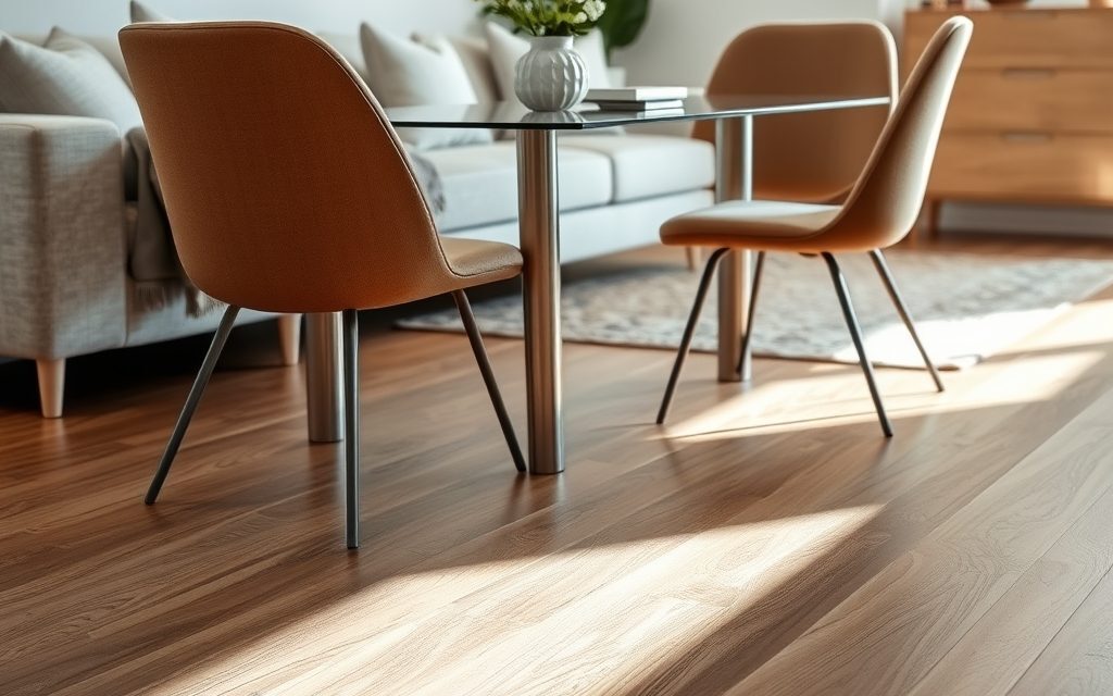 Podłoga w salonie a stół i krzesła – jak wybrać materiał i zabezpieczenia, by uniknąć zarysowań i hałasu przesuwania