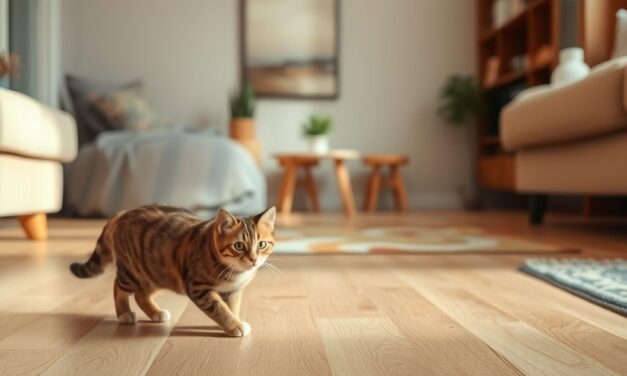 Podłoga w mieszkaniu z kotem: jak wybrać trwały i bezpieczny materiał odporny na zarysowania i wilgoć
