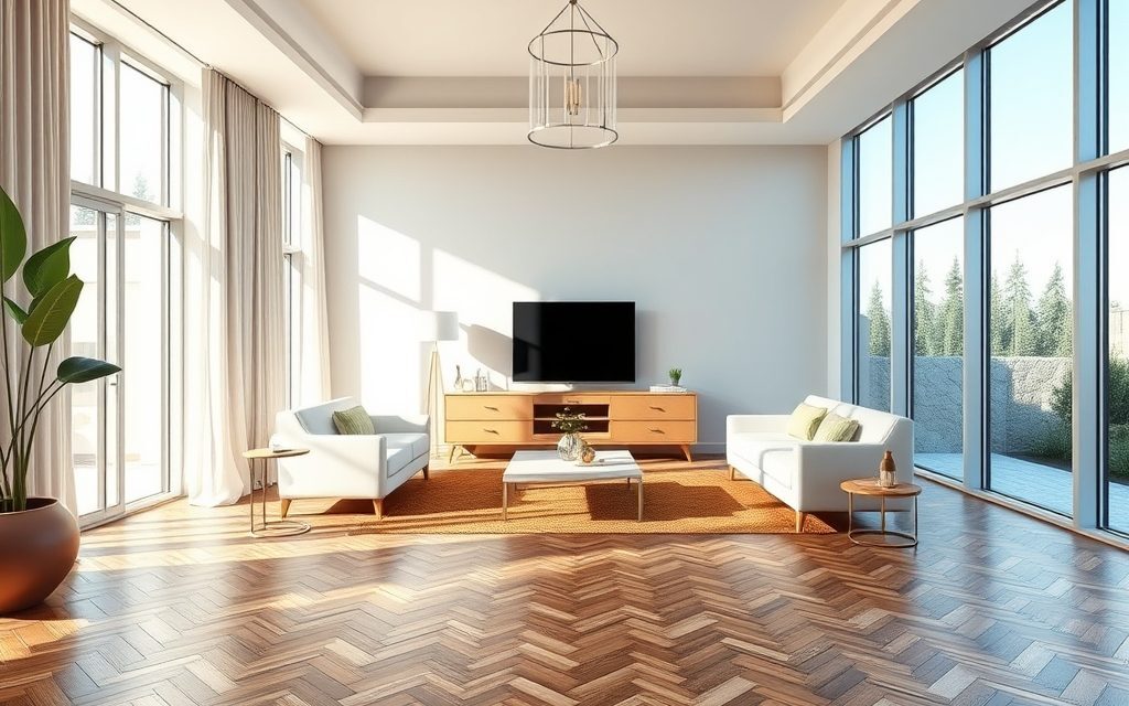 Jodełka na podłodze w nowoczesnym wnętrzu: jak wybrać wzór i uniknąć przytłoczenia przestrzeni