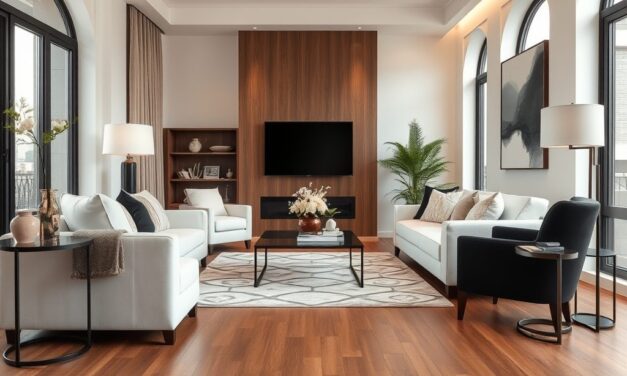 Podłoga w odcieniu orzecha – jak łączyć ją z bielą, beżem i czernią, by stworzyć harmonijną aranżację